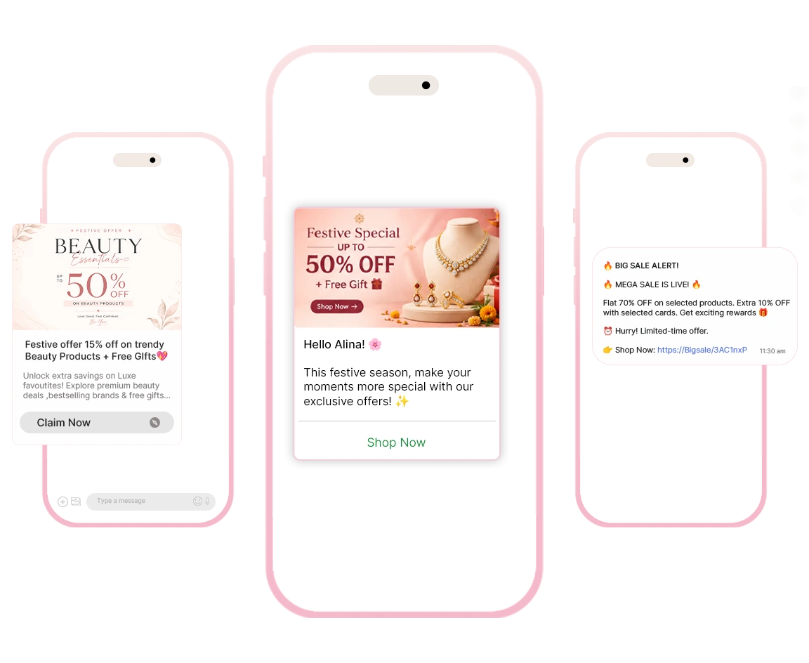 E-commerce RCS marketing message displayed on a smartphone